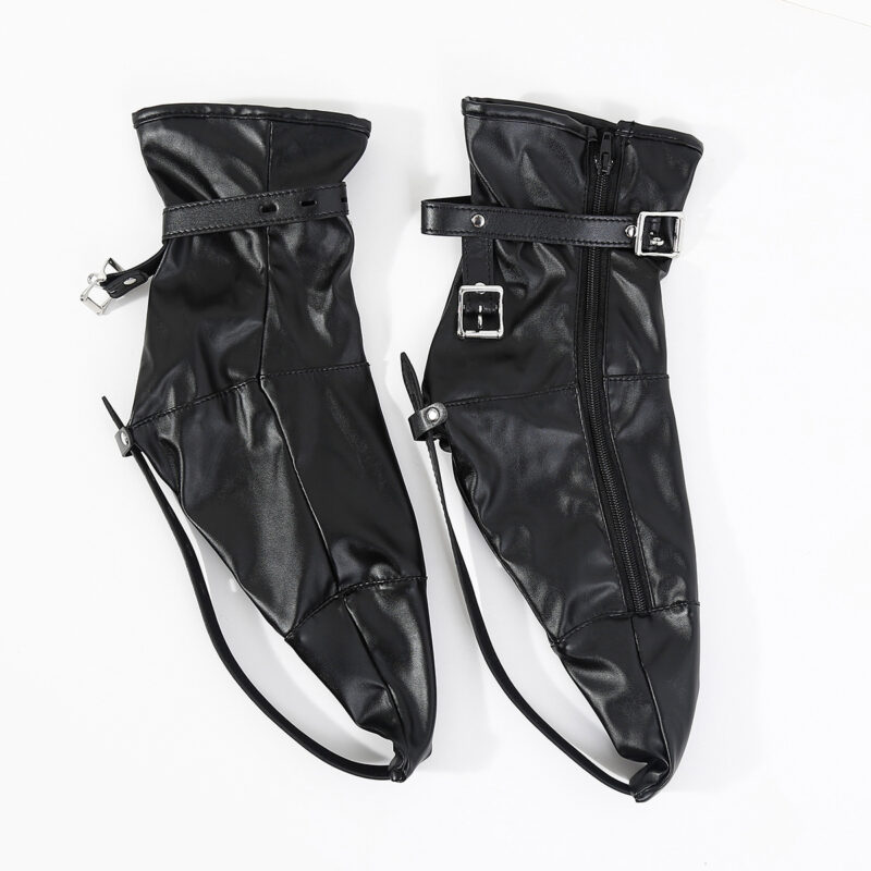 BDSM Bondage Leg Restraint Shoes – PU Leather Fetish Foot Binding Restraints for Role Play & Kinky Play - Image 4